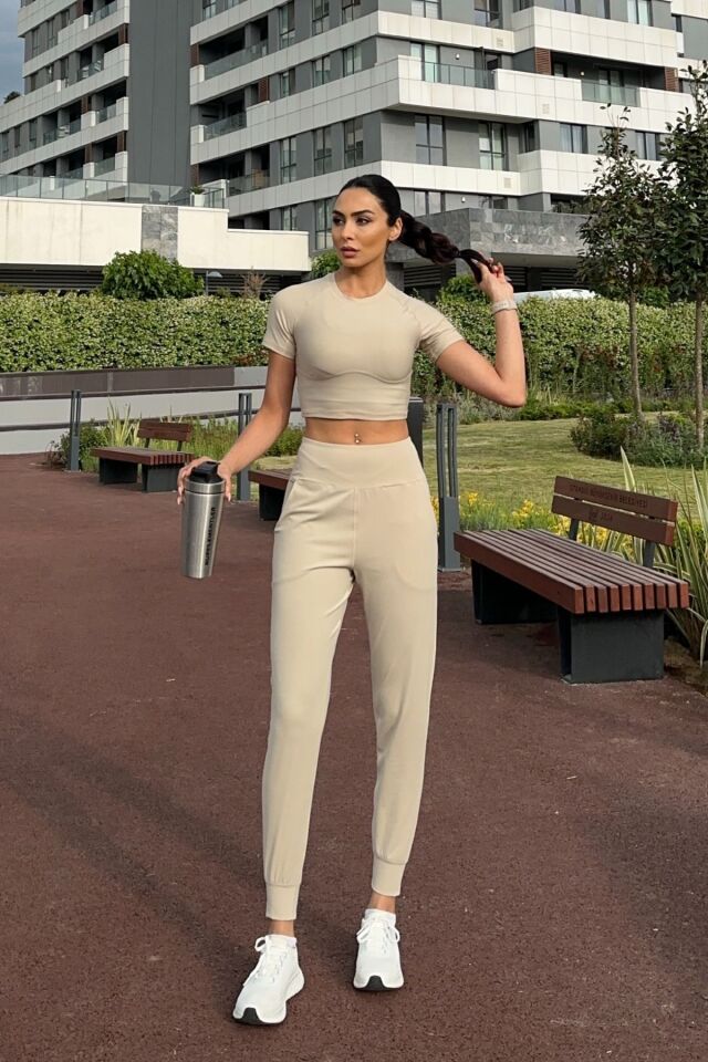Jogger fit bej