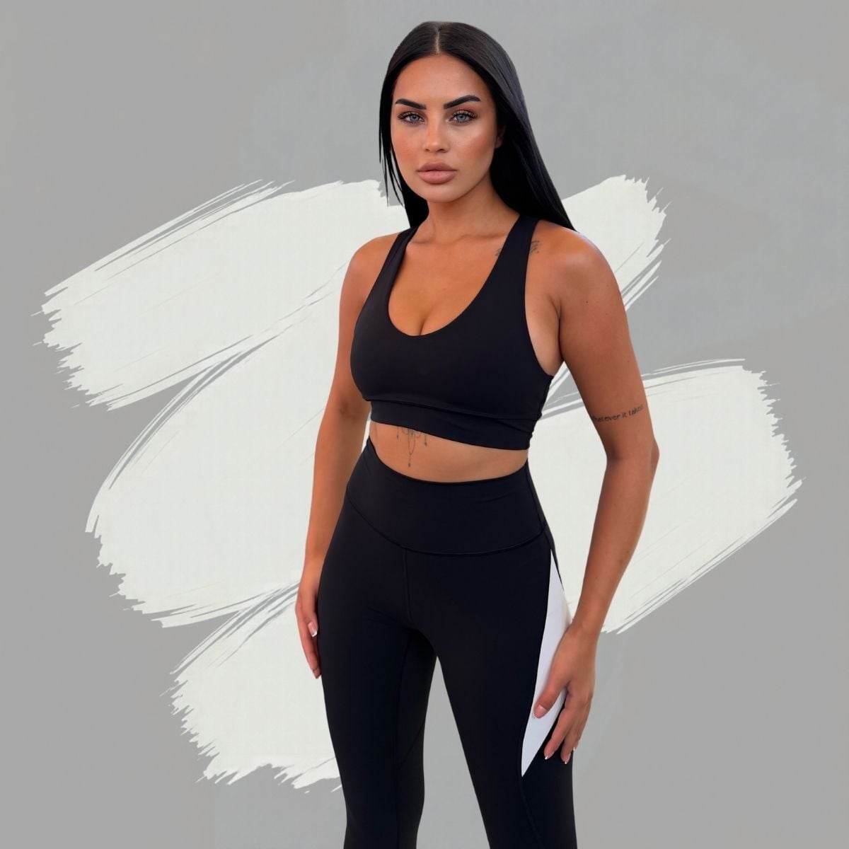Siyah, Soft Fit Toparlayıcı Spor Bra