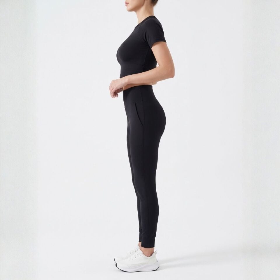 Siyah kadın eşofman jogger fit